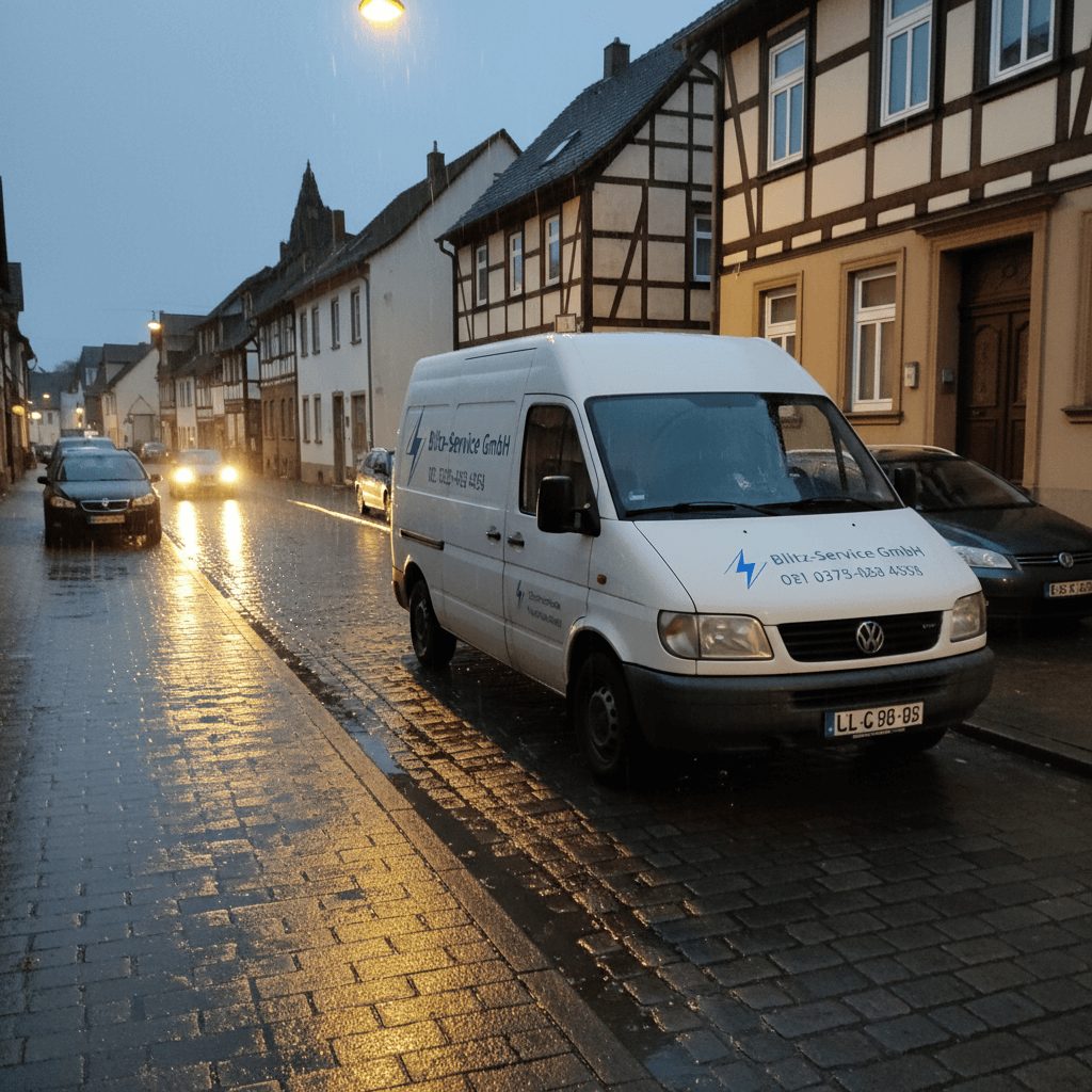 Servicefahrzeug in der Nachbarschaft im Einsatz